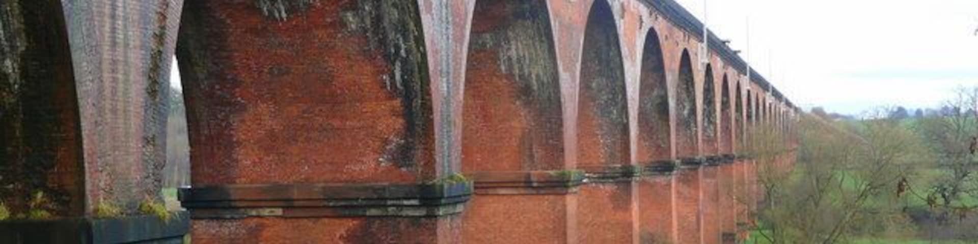 The Twemlow Viaduct 3 A telephoto shot across the Dane Valley. At first glance it looks like the structure is partly reflected in a lake!