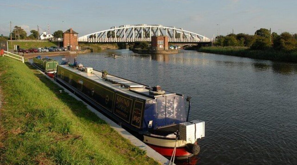 Acton Bridge Narrow boat moored near Acton Bridge on the Weaver