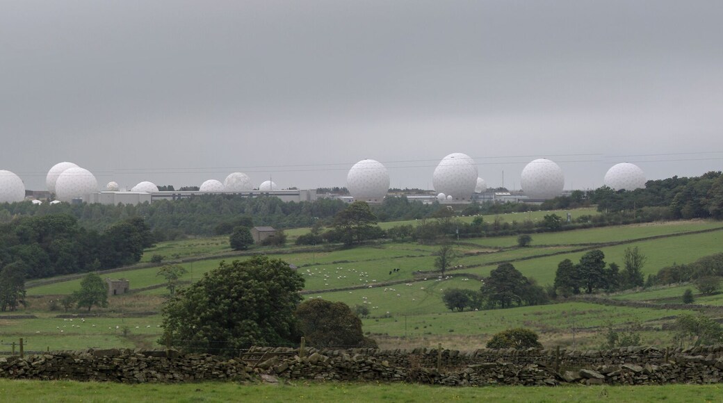 RAF Menwith Hill radar station, north of Harrogate in Yorkshire. This is a panorama which didn't quite work - I couldn't get rid of the wires satisfactorally.