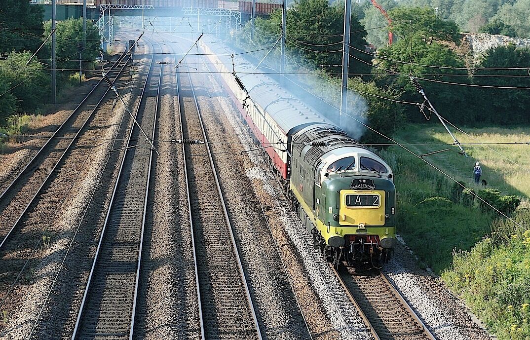 D9009 'Alcyidon' at Cadwell footbridge, July 25, 2012.