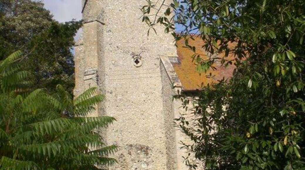 Tower of St Andrew's, Congham I met one of the churchwardens tidying up the noticeboard and she told me, amongst other things, that St Andrew's annual summer fête hosts the World Snail Racing Championships, see http://www.snailracing.net/. A cunning piece of fête marketing! Next year's championship is on Saturday 19th July 2008 starting at 2:00pm.