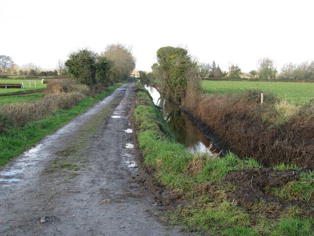 Drainage channel parallels farm track
