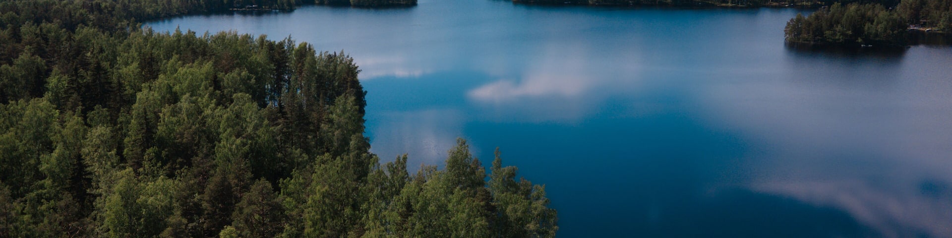 Aerial view of Lummenne lake in Päijät-Häme and Pirkanmaa, Finland