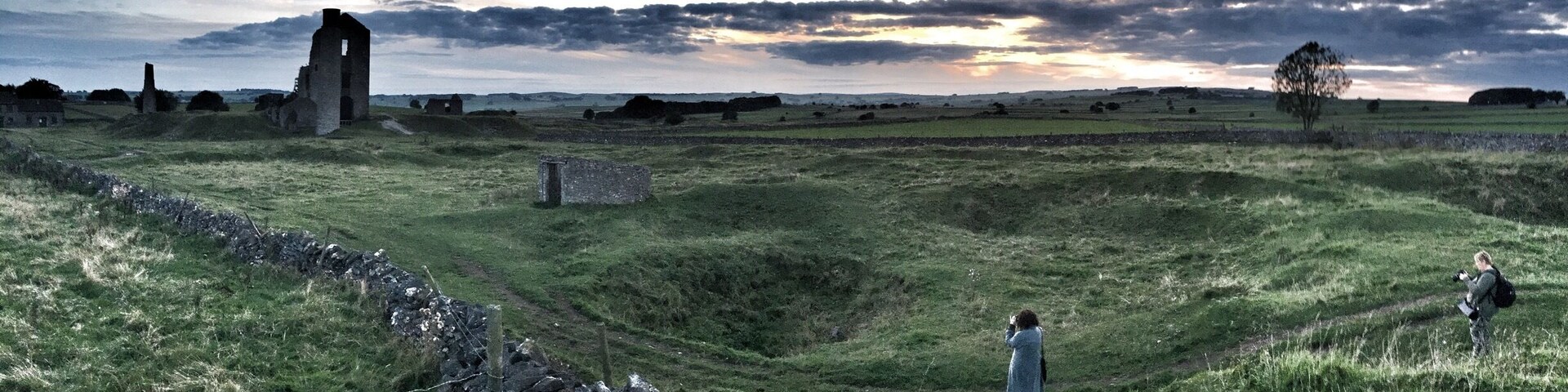 Magpie Mine in the Peak District UK. A disused mine in the Peak District at sunset