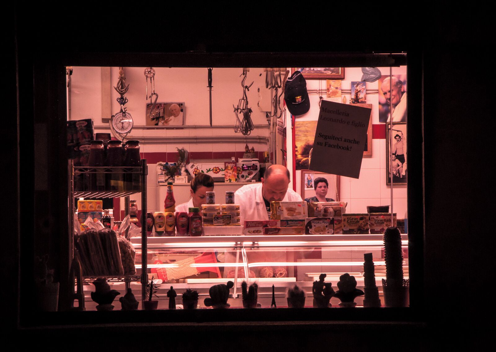 Butcher working at night in Melpignano