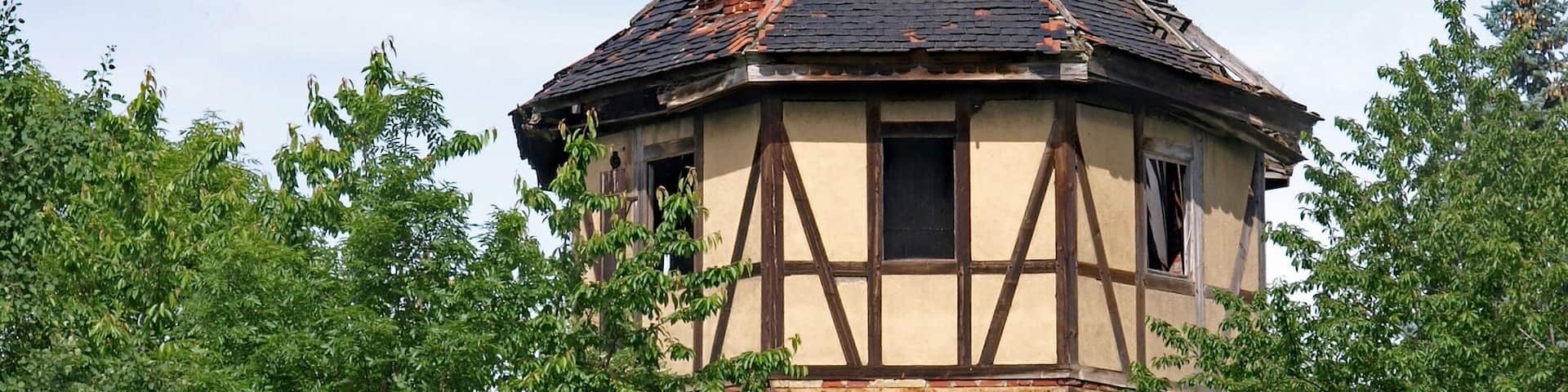 Wasserturm auf dem Bahnhofsgelände in Weida