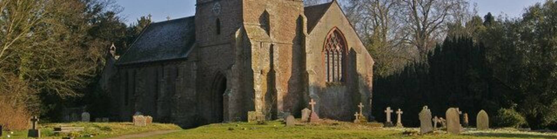 St Mary the Virgin, Bromfield, near to Bromfield, Shropshire, Great Britain. Originally a Benedictine Priory church, dating from 1155, with 13th and 16th century additions and restored in 1890.