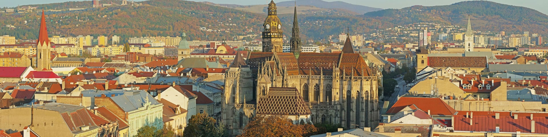 St Elisabeth Cathedral and Kosice city center panorama