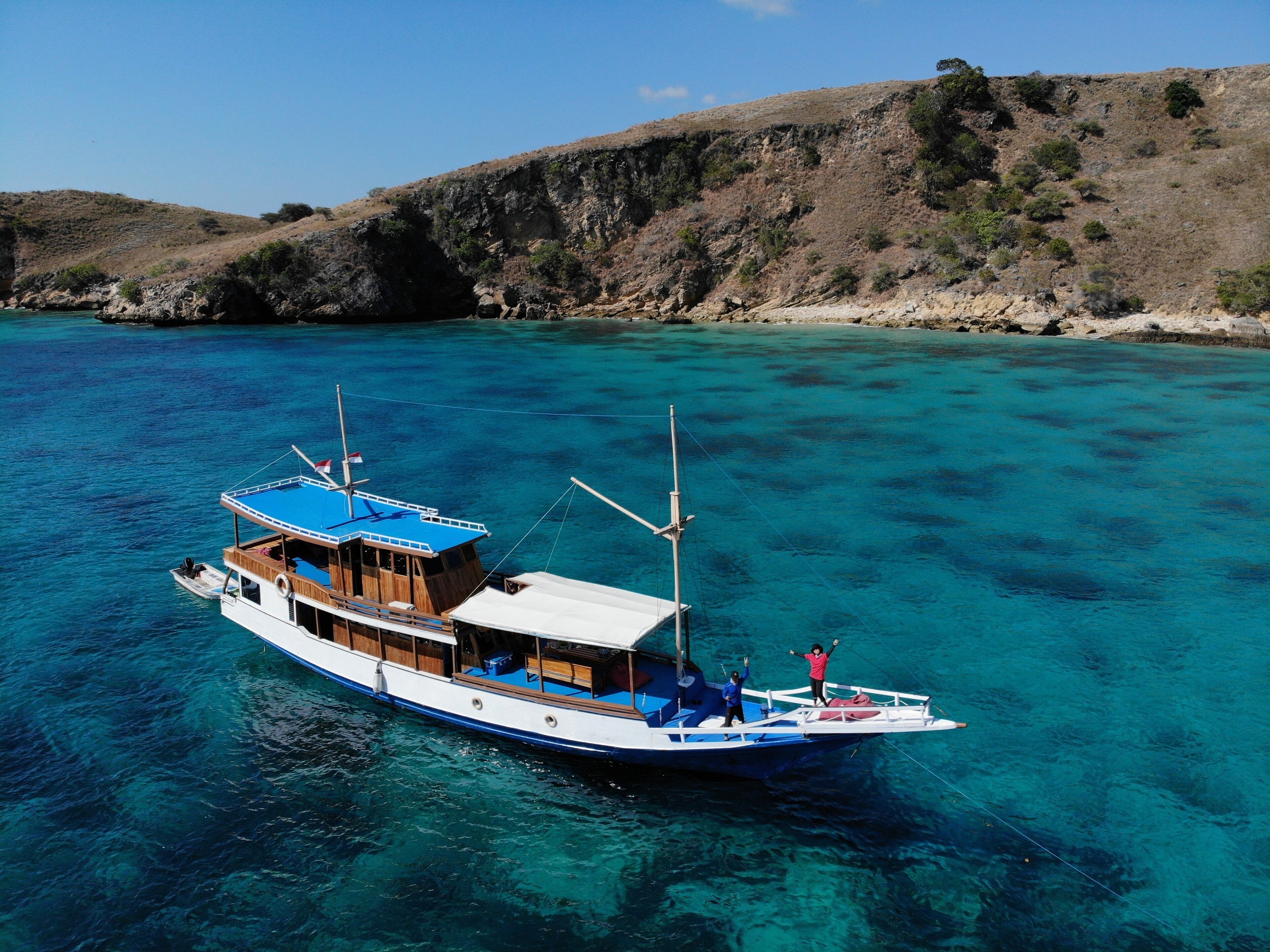 Our boat near Pink Beach. There’s many pink beaches in Komodo. This is after we visited Padar Island