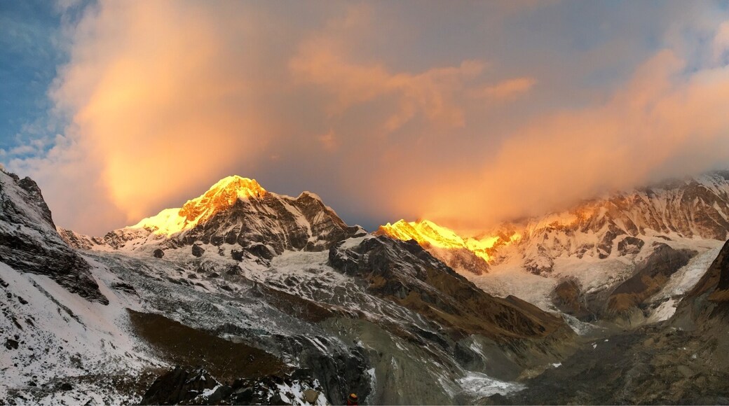Annapurna Base Camp. Sat and waited for this shot at 3 am.