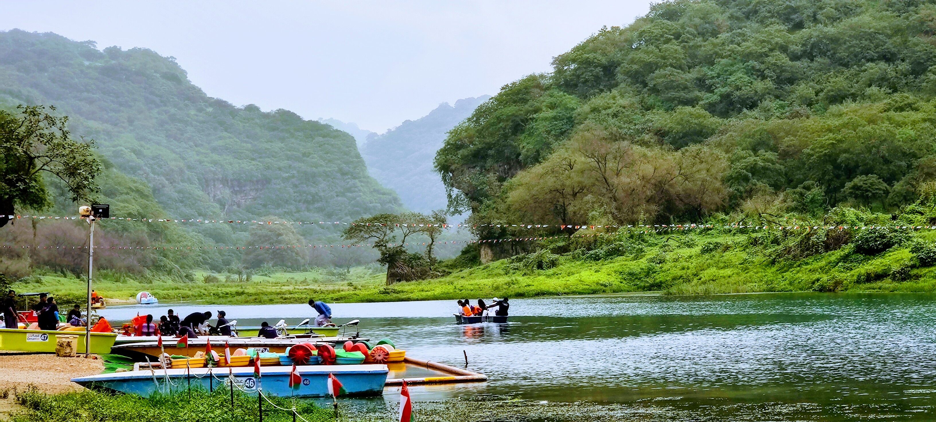 Boating in the lake of Wadi Darbat....Oman