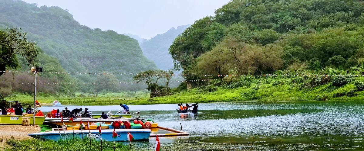 Boating in the lake of Wadi Darbat....Oman
