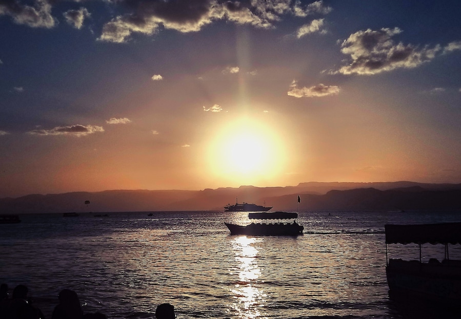 Just caught the sun set in Aqaba, Jordan