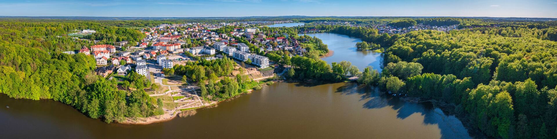 Kashubian Lake District landscape in Kartuzy, Pomerania. Poland.
