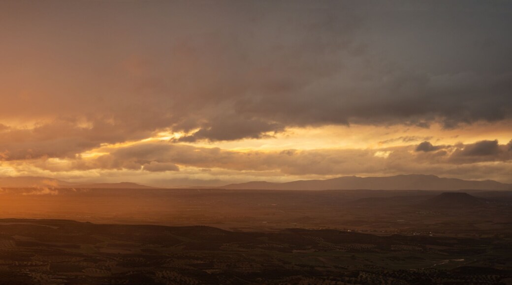Panoramic views of the sunset over La Alcarria from Trijueque. Guadalajara. Castilla la Mancha. Spain