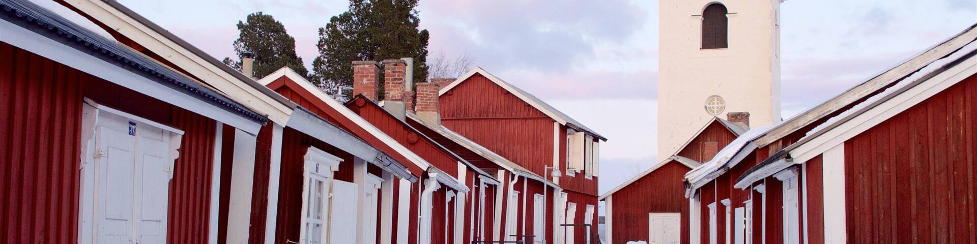 Gammelstad featuring a small town or village and snow