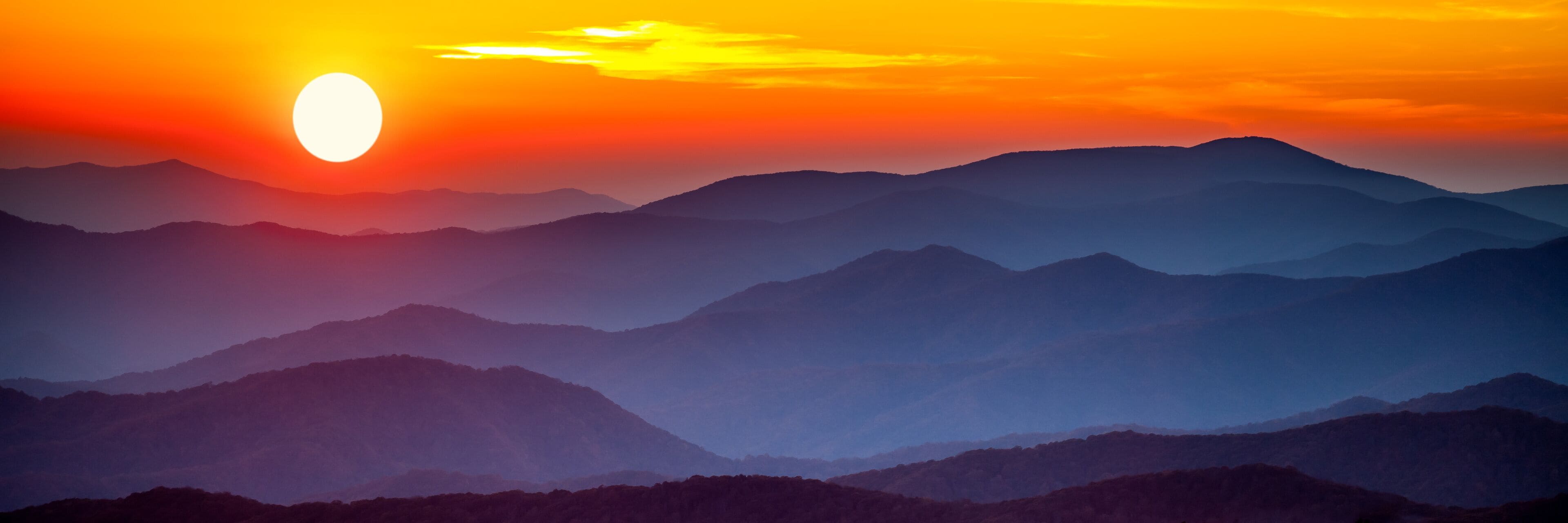 Smoky mountain sunset