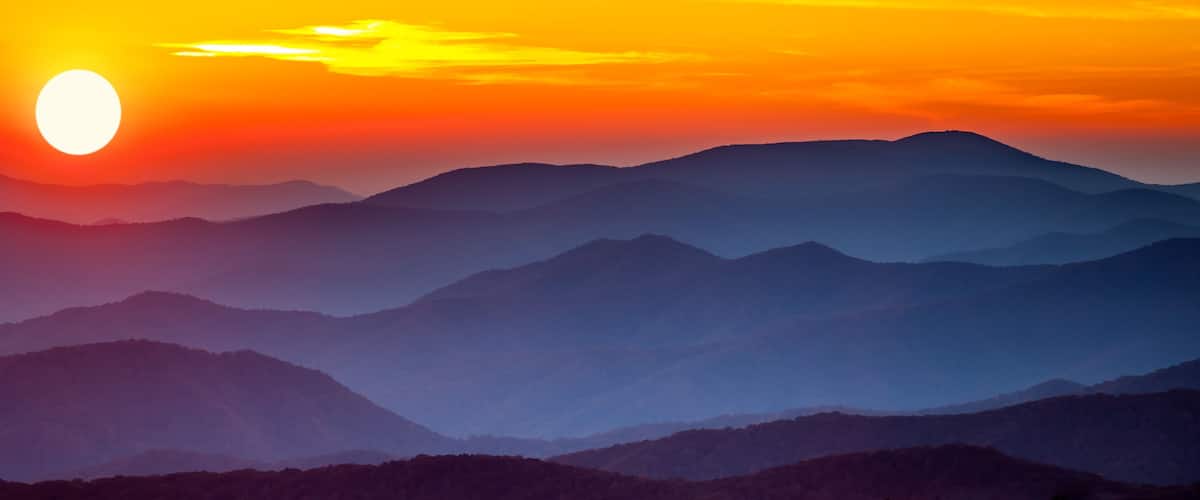 Smoky mountain sunset