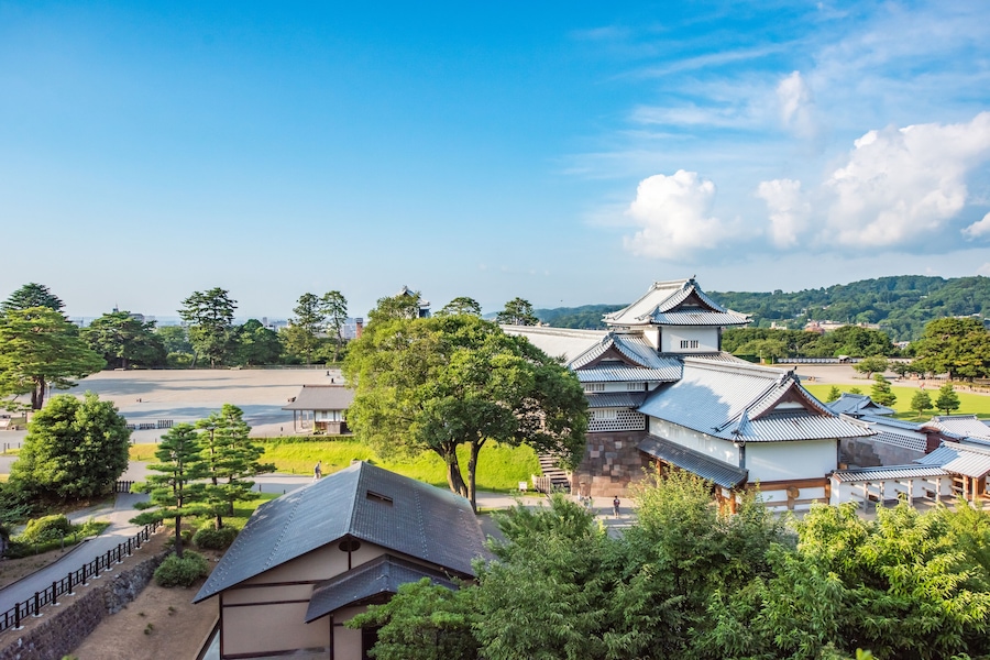 Kanazawa Castle Park in Kanazawa, Ishikawa, Japan. a famous historic site.