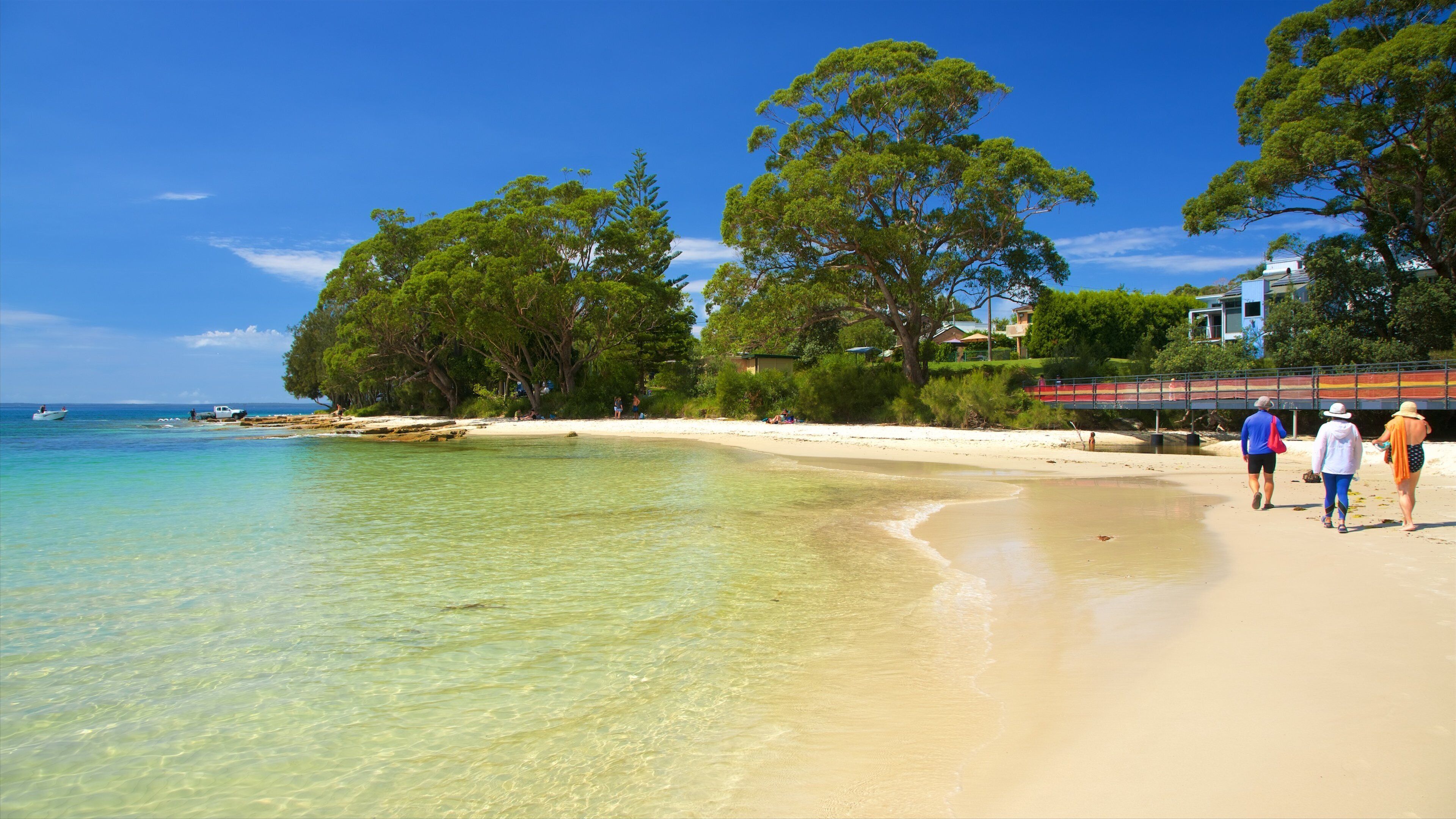 Shoalhaven showing general coastal views and a beach as well as a small group of people