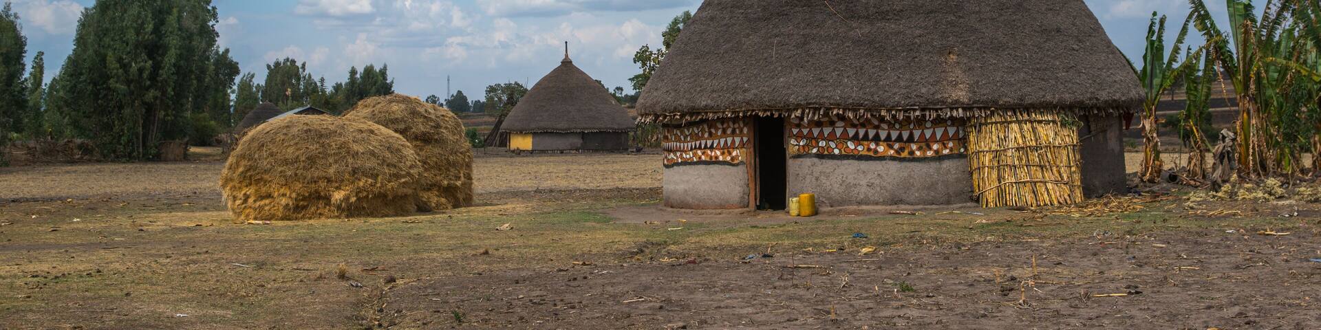 Ethiopia, Kembata, Alaba kuito, Painted house of alaba people