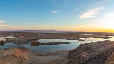 Chott el Djerid Salt Lake at Sunrise Panorama