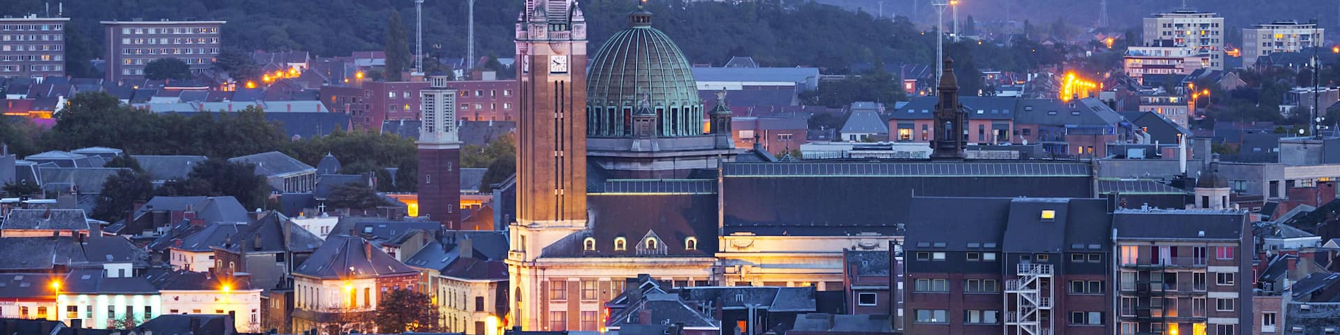Aerial view on the centre of Charleroi, Belgium