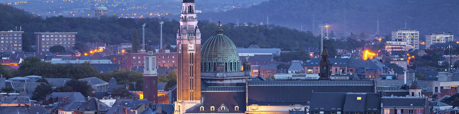 Aerial view on the centre of Charleroi, Belgium