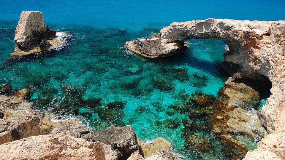 Beautiful rock arch of Ayia Napa on Cyprus island