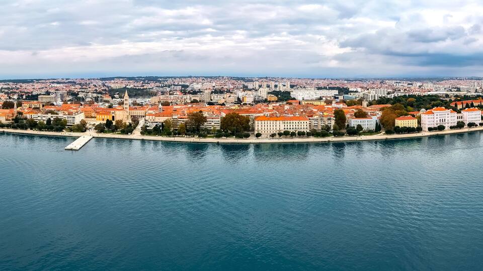 Panorama of the town of Zadar, Dalmatia region, Croatia seaside view