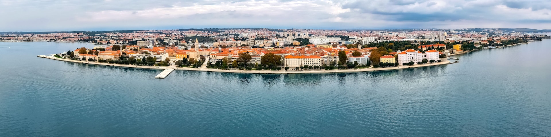 Panorama of the town of Zadar, Dalmatia region, Croatia seaside view