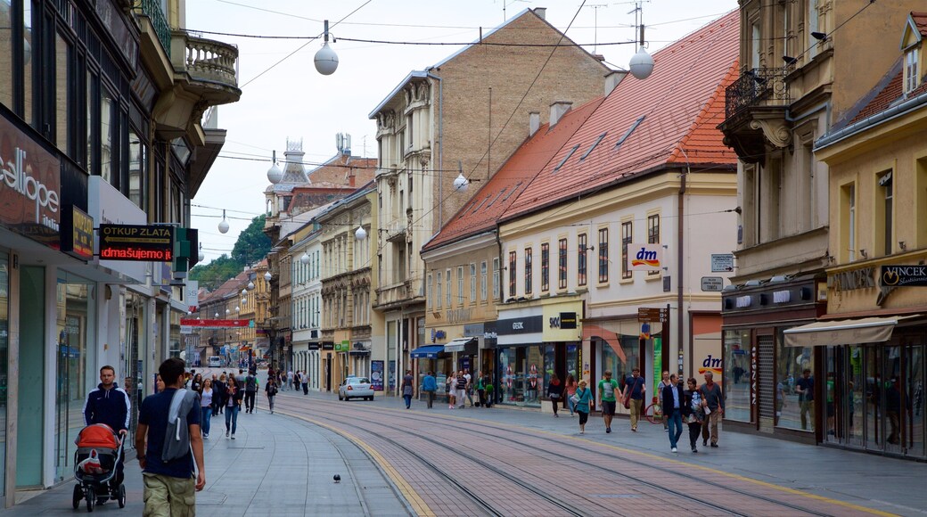 Zagreb County showing street scenes and railway items