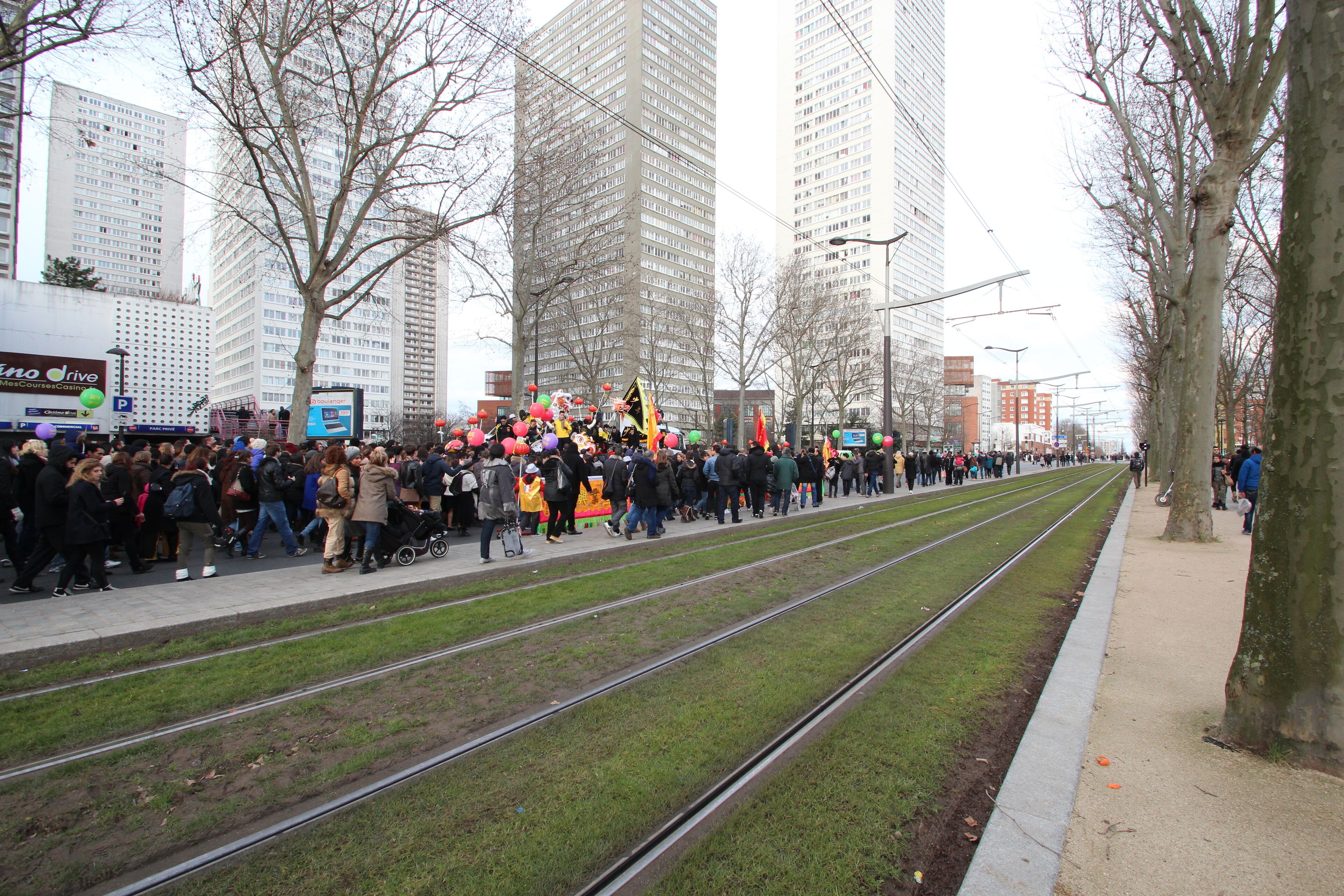 Picture of the Chinese New Year 2015 on Masséna boulevard in Paris, France.