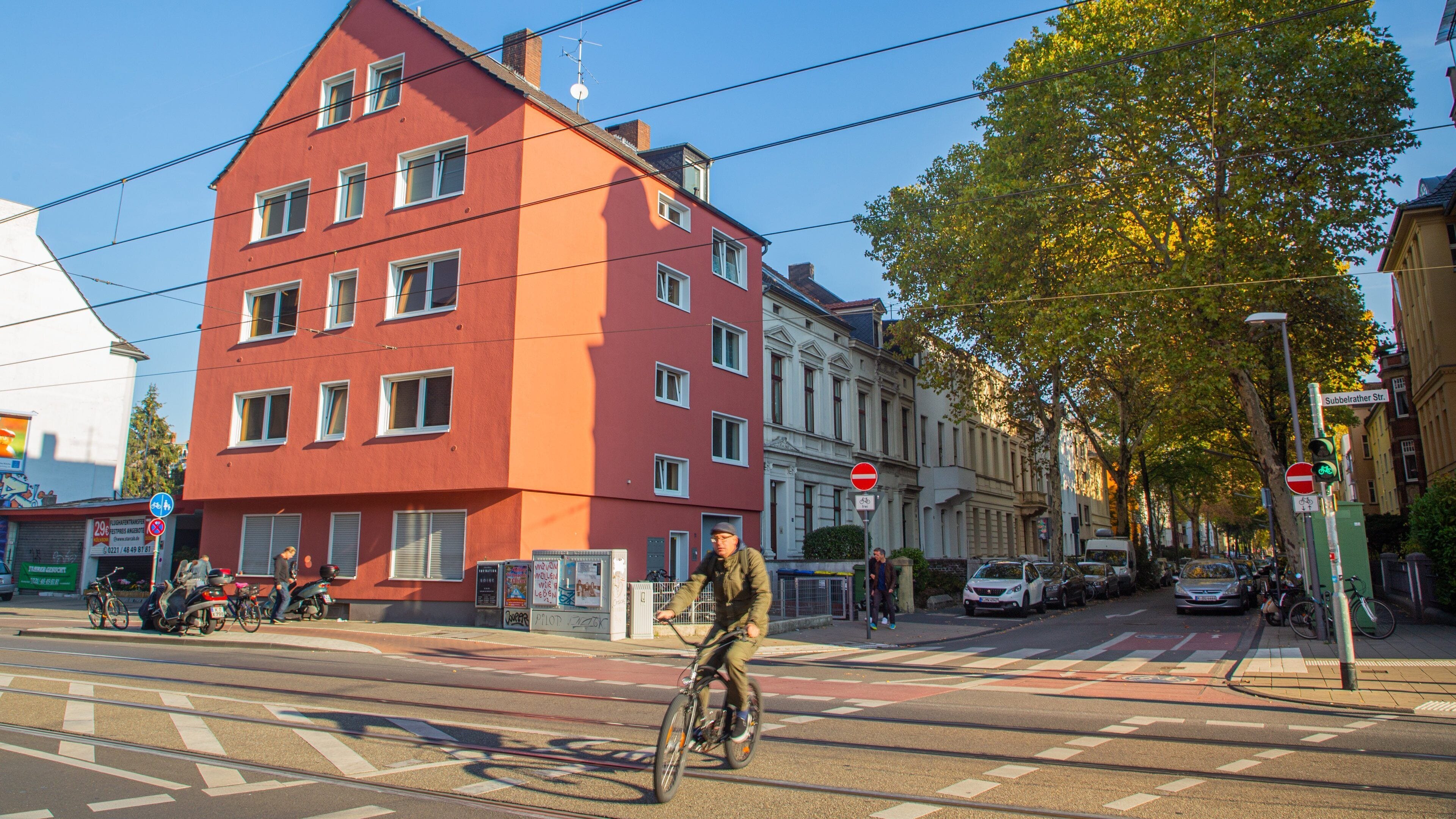 Cologne showing road cycling as well as an individual male