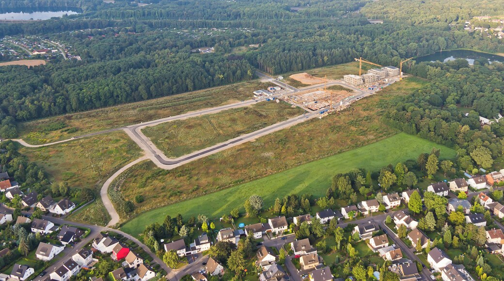 Ballonfahrt über Köln - Neubaugebiet Waldbadviertel Langendahlweg