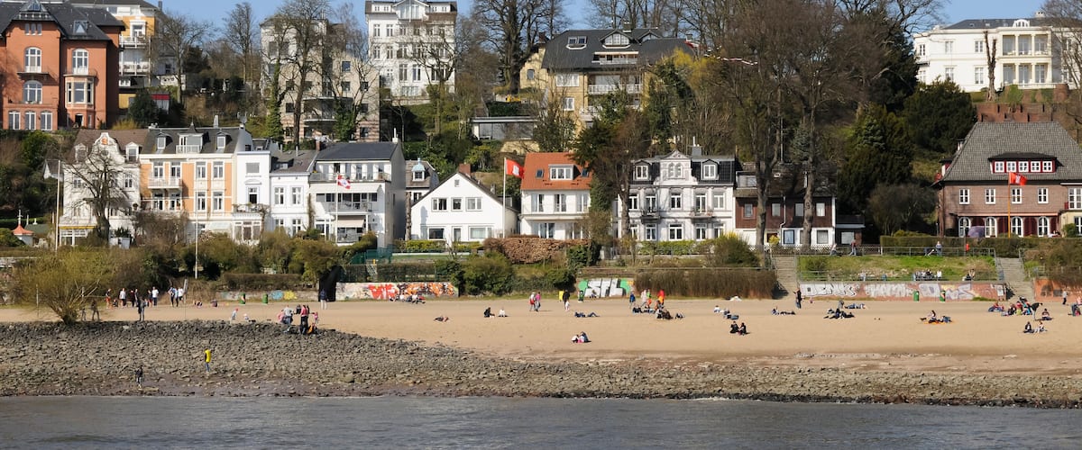 Övelgönne, Elbstrand, Elbe, Hamburg, Deutschland