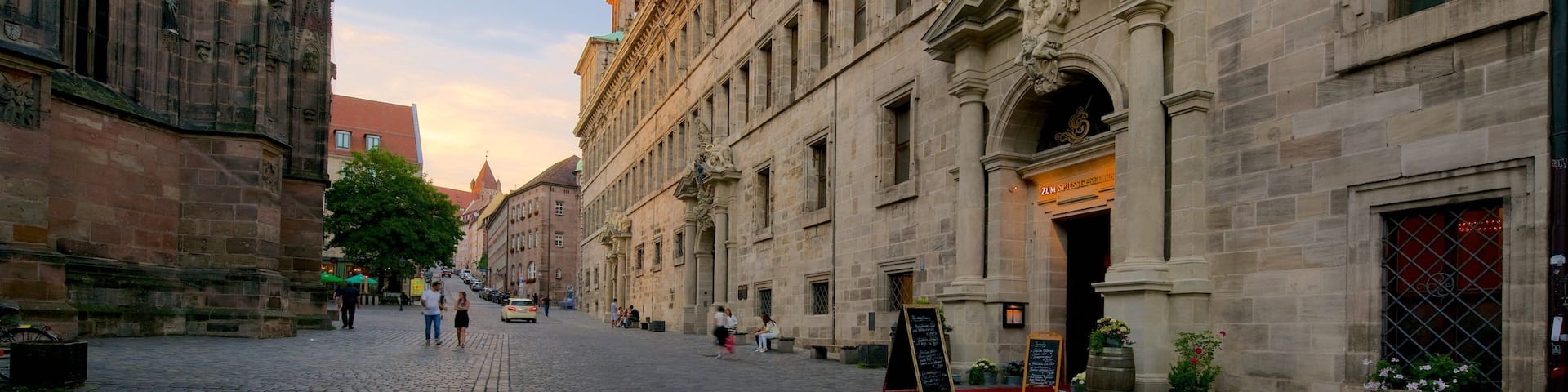 Nuremberg showing a sunset and heritage elements