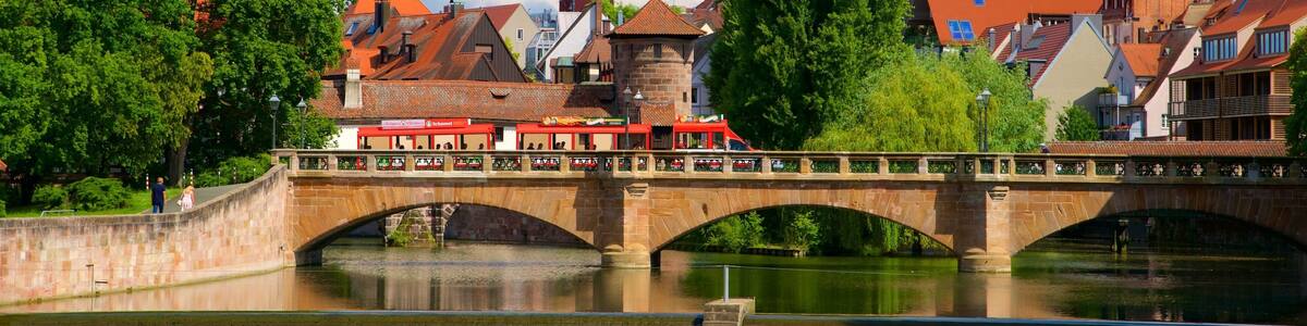 Nuremberg featuring a river or creek, a bridge and heritage elements