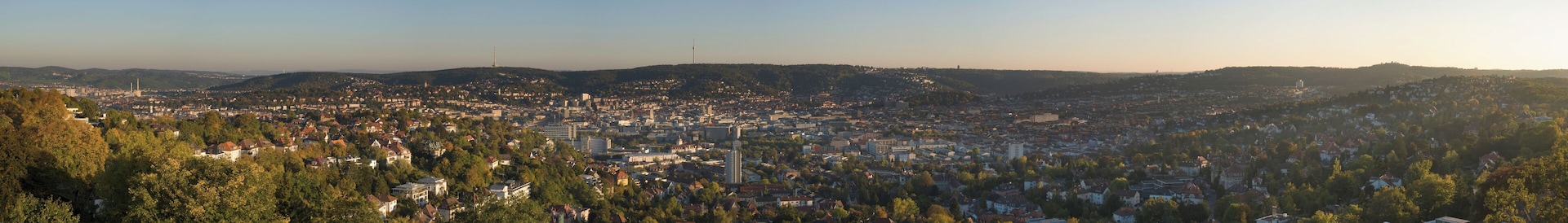 View from the Bismarck Tower, Stuttgart, Germany. Stitched from 7 images using Adobe PhotoMerge.