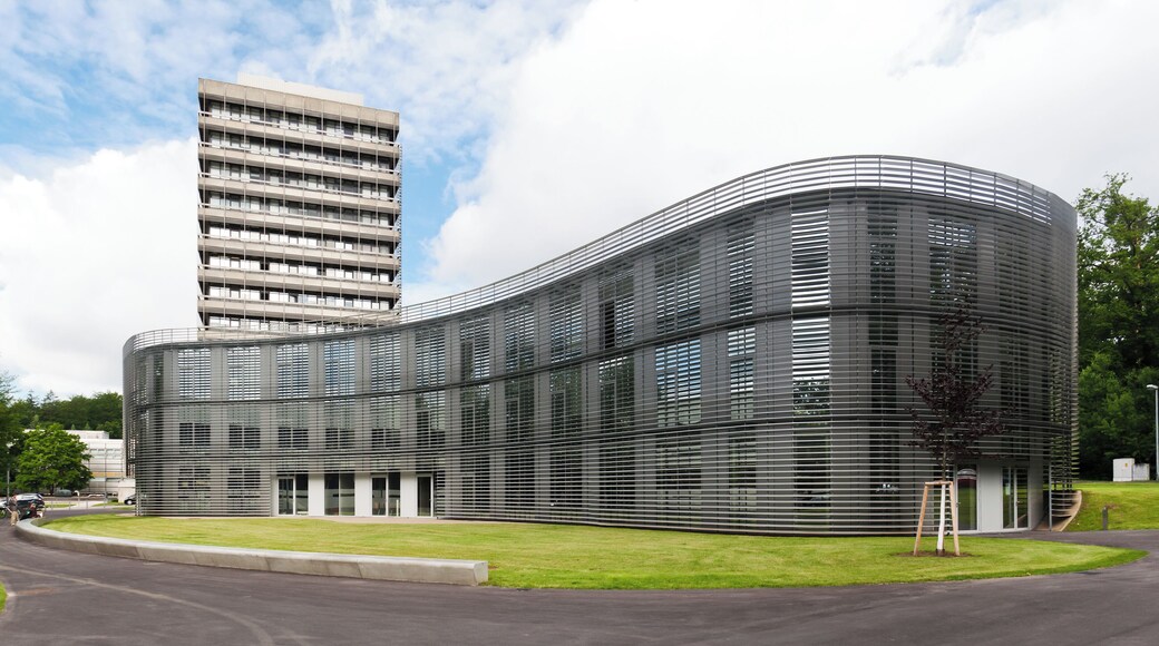 The new "Raumfahrtzentrum Baden-Württemberg" (RZBW, German for "astronautics centre Baden-Württemberg"), Pfaffenwaldring 29, on the campus of the University of Stuttgart, Germany.