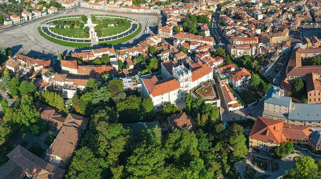 Aerial shot Prato della Valle. Padua, Veneto, Italy.