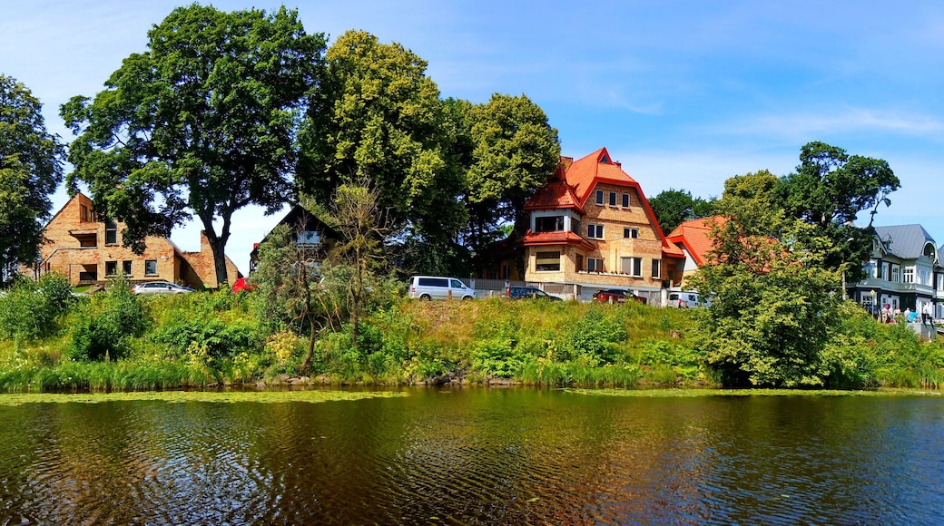 Panoramic view of island Ķīpsala and river Daugava (Riga, Latvia)