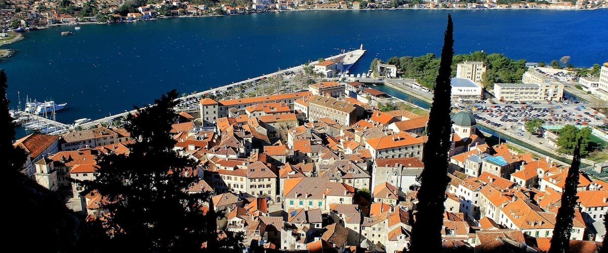 View from the way up down to Kotor from fortress overlooking on town from above 
#InStone