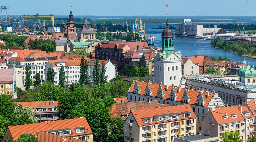 Old Town and Oder river in Szczecin, Poland