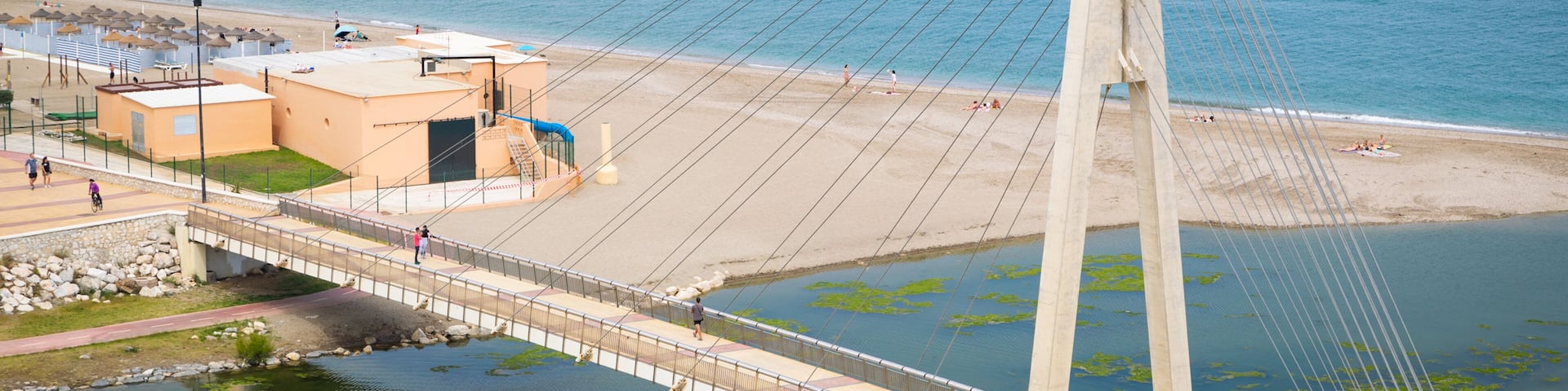 El Castillo Beach showing general coastal views, landscape views and a bridge