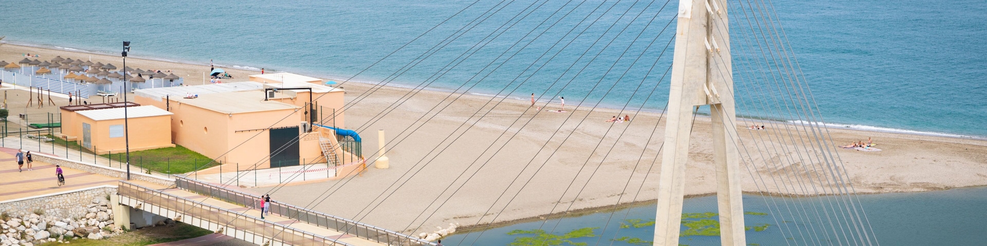 El Castillo Beach showing general coastal views, landscape views and a bridge