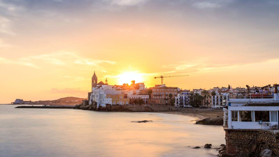 Beautiful Sitges at sunset, Catalonia, Spain