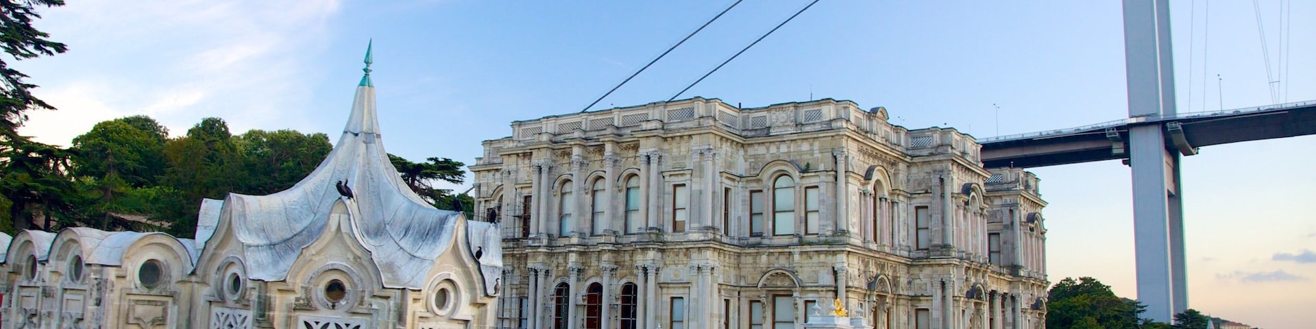 Beylerbeyi showing heritage architecture, a bridge and a bay or harbor