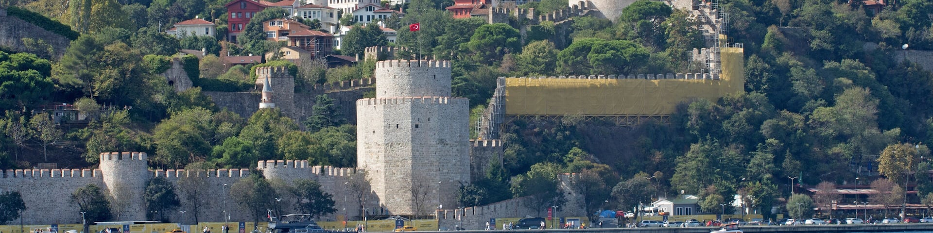 From Beykoz, a view of the Rumelihisari (Rumelian Fortress, Roumeli Hissar Fortress, Bogazkesen Fortress is a medieval Ottoman fortress located in Istanbul, Turkey, on a series of hills on Europe side