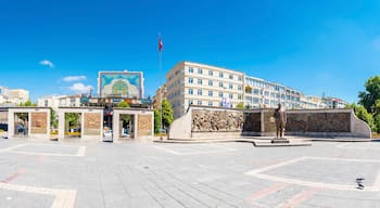 Ataturk Statue view at Cumhuriyet Square in Kayseri City of Turkey.